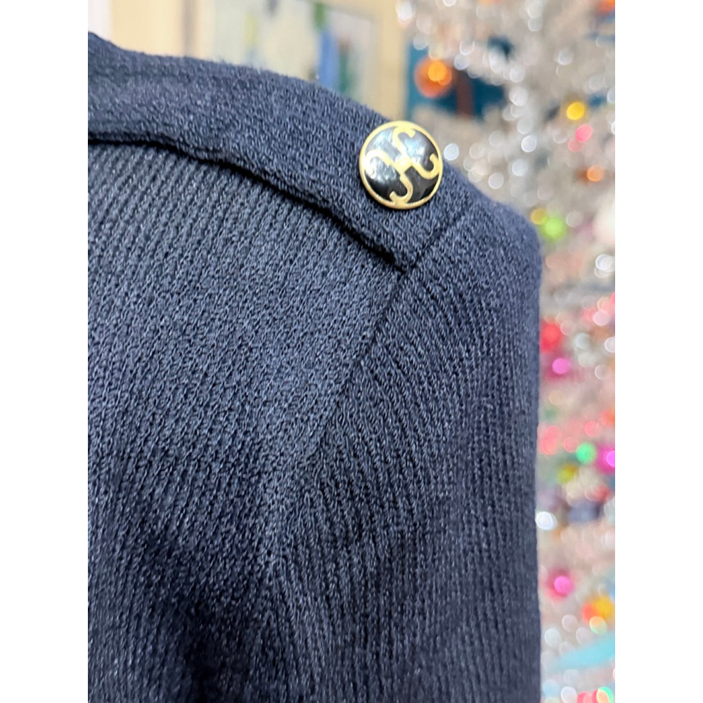 Vintage Anthony Sicari Cardigan Size 10 Black with Red Accents - Picture 5 of 11